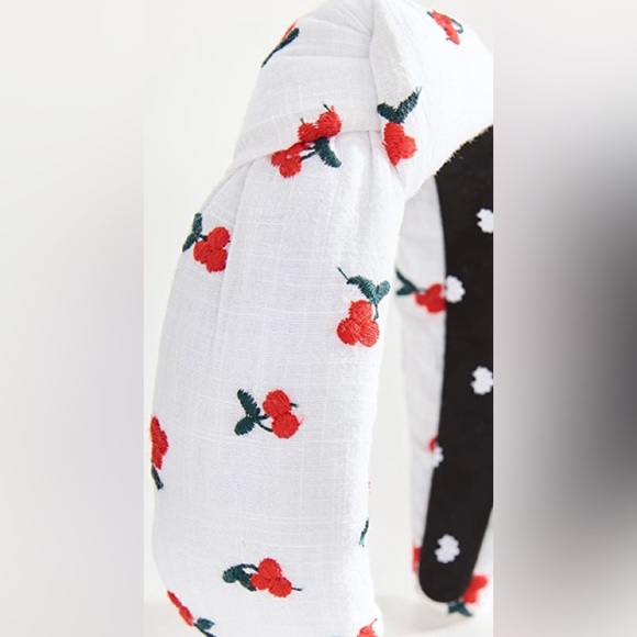 🆕 Lele Sadoughi Embroidered Knotted Headband Ivory Cherry - Picture 3 of 3